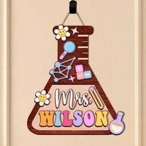 image:imagePersonalized Welcome Door Sign for Classroom  Custom Teacher Name Sign Classroom Door Sign Back To School Decoration Teacher Signs for Classroom Custom Name TeacherScience Style