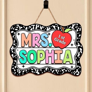 image:imagePersonalized Welcome Door Sign for Classroom  Custom Teacher Name Sign Classroom Door Sign Back To School Decoration Teacher Signs for Classroom Custom Name TeacherComposition Notebook