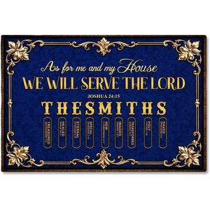 image:imagePersonalized Christian Welcome Mat Custom Family Name Bible Verse Doormat Religious Outdoor Front Door Mat for Christmas Birthday Faith Home Decor Entryway Rug Christian Decorations D3D10