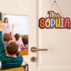 image:imagePersonalized Teacher Appreciation Gifts Teacher Door Signs Welcome Sign for Classroom Door Floral Teacher Name Sign Back to School Door Hanger Teacher Gifts from Students Wooden Plaque Name