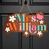 image:imagePersonalized Teacher Appreciation Gifts Teacher Door Signs Welcome Sign for Classroom Door Floral Teacher Name Sign Back to School Door Hanger Teacher Gifts from Students Wooden Plaque Name