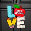 image:imagePersonalized Teacher Appreciation Gifts Teacher Door Signs Welcome Sign for Classroom Door Floral Teacher Name Sign Back to School Door Hanger Teacher Gifts from Students Wooden Plaque Love
