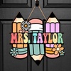 image:imagePersonalized Teacher Appreciation Gifts Teacher Door Signs Welcome Sign for Classroom Door Floral Teacher Name Sign Back to School Door Hanger Teacher Gifts from Students Wooden Plaque LovelyPencil