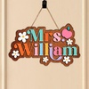 image:imagePersonalized Teacher Appreciation Gifts Teacher Door Signs Welcome Sign for Classroom Door Floral Teacher Name Sign Back to School Door Hanger Teacher Gifts from Students Wooden Plaque Name