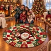 image:imageCustomized Christmas Round Rug 3D Optical Illusion Area Rug Santa Claus Gnome Snowman Rugs Circle Entryway Front Door Washable for Home Decor for Living Room Kids Girls XMAS08Xmas31