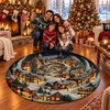 image:imageCustomized Christmas Round Rug 3D Optical Illusion Area Rug Santa Claus Gnome Snowman Rugs Circle Entryway Front Door Washable for Home Decor for Living Room Kids Girls XMAS08Xmas17