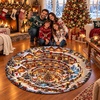 image:imageCustomized Christmas Round Rug 3D Optical Illusion Area Rug Santa Claus Gnome Snowman Rugs Circle Entryway Front Door Washable for Home Decor for Living Room Kids Girls XMAS08Xmas32