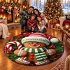 image:imageCustomized Christmas Round Rug 3D Optical Illusion Area Rug Santa Claus Gnome Snowman Rugs Circle Entryway Front Door Washable for Home Decor for Living Room Kids Girls XMAS08Xmas22