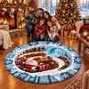 image:imageCustomized Christmas Round Rug 3D Optical Illusion Area Rug Santa Claus Gnome Snowman Rugs Circle Entryway Front Door Washable for Home Decor for Living Room Kids Girls XMAS08Xmas37