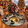 image:imageCustomized Christmas Round Rug 3D Optical Illusion Area Rug Santa Claus Gnome Snowman Rugs Circle Entryway Front Door Washable for Home Decor for Living Room Kids Girls XMAS08Xmas20