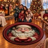 image:imageCustomized Christmas Round Rug 3D Optical Illusion Area Rug Santa Claus Gnome Snowman Rugs Circle Entryway Front Door Washable for Home Decor for Living Room Kids Girls XMAS08Xmas11