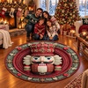 image:imageCustomized Christmas Round Rug 3D Optical Illusion Area Rug Santa Claus Gnome Snowman Rugs Circle Entryway Front Door Washable for Home Decor for Living Room Kids Girls XMAS08Xmas09