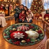image:imageCustomized Christmas Round Rug 3D Optical Illusion Area Rug Santa Claus Gnome Snowman Rugs Circle Entryway Front Door Washable for Home Decor for Living Room Kids Girls XMAS08Xmas15