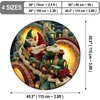 image:imageCustomized Christmas Round Rug 3D Optical Illusion Area Rug Santa Claus Gnome Snowman Rugs Circle Entryway Front Door Washable for Home Decor for Living Room Kids Girls XMAS08Xmas24