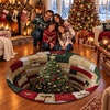 image:imageCustomized Christmas Round Rug 3D Optical Illusion Area Rug Santa Claus Gnome Snowman Rugs Circle Entryway Front Door Washable for Home Decor for Living Room Kids Girls XMAS08Xmas13