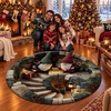 image:imageCustomized Christmas Round Rug 3D Optical Illusion Area Rug Santa Claus Gnome Snowman Rugs Circle Entryway Front Door Washable for Home Decor for Living Room Kids Girls XMAS08Xmas30