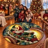 image:imageCustomized Christmas Round Rug 3D Optical Illusion Area Rug Santa Claus Gnome Snowman Rugs Circle Entryway Front Door Washable for Home Decor for Living Room Kids Girls XMAS08Xmas24