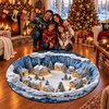 image:imageCustomized Christmas Round Rug 3D Optical Illusion Area Rug Santa Claus Gnome Snowman Rugs Circle Entryway Front Door Washable for Home Decor for Living Room Kids Girls XMAS08Xmas08