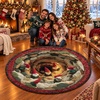 image:imageCustomized Christmas Round Rug 3D Optical Illusion Area Rug Santa Claus Gnome Snowman Rugs Circle Entryway Front Door Washable for Home Decor for Living Room Kids Girls XMAS08Xmas21