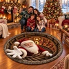 image:imageCustomized Christmas Round Rug 3D Optical Illusion Area Rug Santa Claus Gnome Snowman Rugs Circle Entryway Front Door Washable for Home Decor for Living Room Kids Girls XMAS08Xmas35