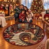 image:imageCustomized Christmas Round Rug 3D Optical Illusion Area Rug Santa Claus Gnome Snowman Rugs Circle Entryway Front Door Washable for Home Decor for Living Room Kids Girls XMAS08Xmas14