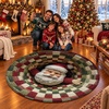 image:imageCustomized Christmas Round Rug 3D Optical Illusion Area Rug Santa Claus Gnome Snowman Rugs Circle Entryway Front Door Washable for Home Decor for Living Room Kids Girls XMAS08Xmas16