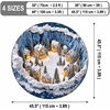 image:imageCustomized Christmas Round Rug 3D Optical Illusion Area Rug Santa Claus Gnome Snowman Rugs Circle Entryway Front Door Washable for Home Decor for Living Room Kids Girls XMAS08Xmas08