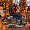 image:imageCustomized Christmas Round Rug 3D Optical Illusion Area Rug Santa Claus Gnome Snowman Rugs Circle Entryway Front Door Washable for Home Decor for Living Room Kids Girls XMAS08Xmas27