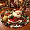 image:imageCustomized Christmas Round Rug 3D Optical Illusion Area Rug Santa Claus Gnome Snowman Rugs Circle Entryway Front Door Washable for Home Decor for Living Room Kids Girls XMAS08Xmas01